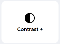Half-filled circle icon representing increased contrast.